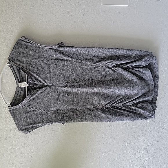 Athleta 1/4 Quarter Zip Ruched Top Heather Gray Size Small - Picture 1 of 7